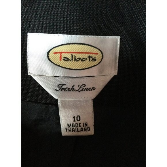 Talbots Womens Irish Linen Single Button Jacket Long Sleeve Black Size 10 - Picture 4 of 4